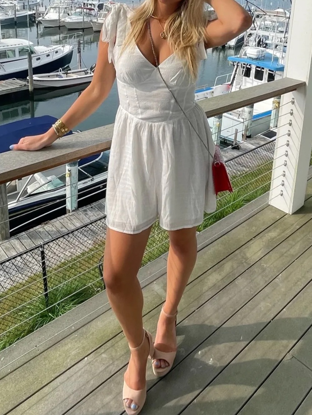 White Dress - LA Hearts Romper Dress